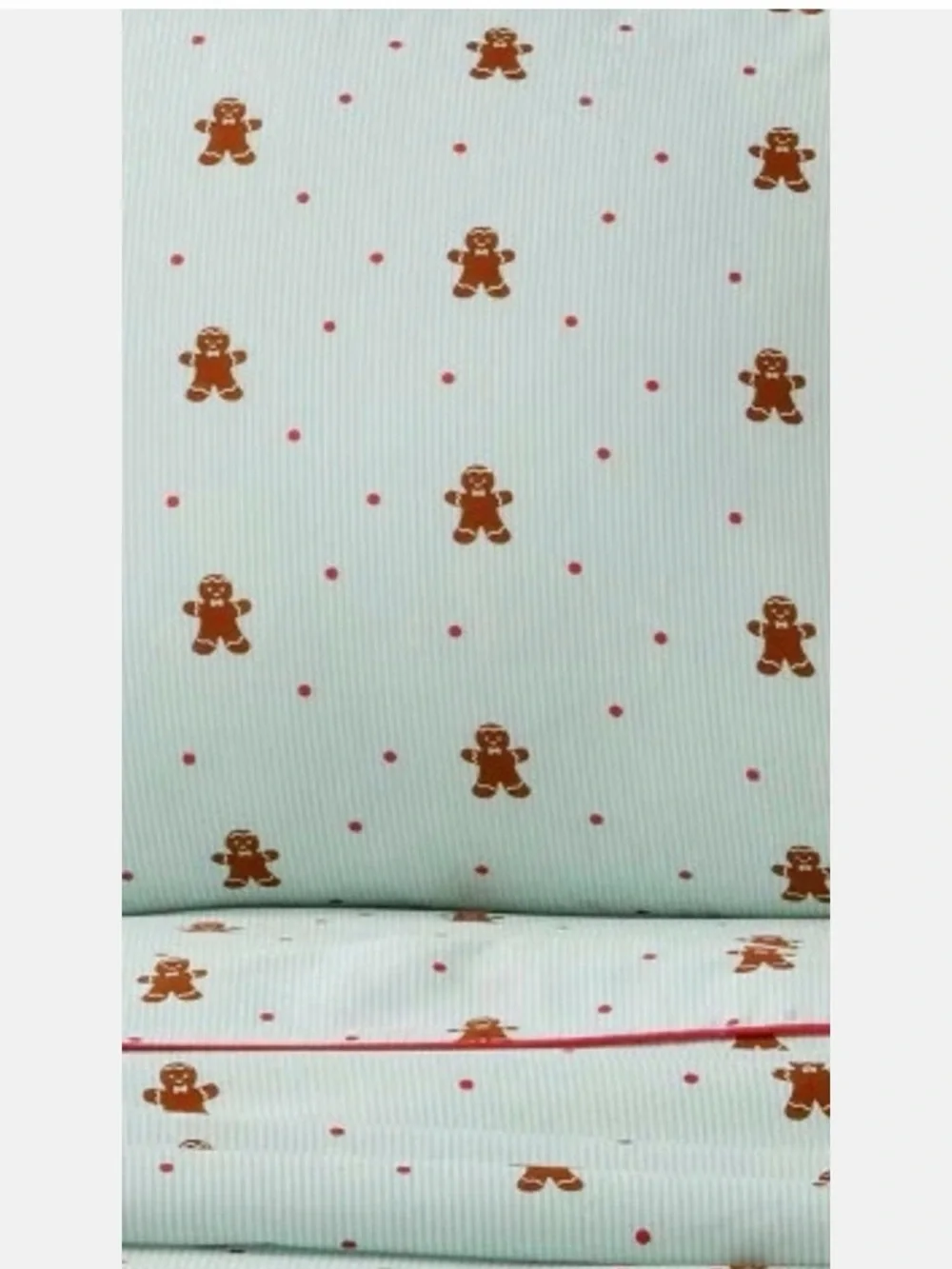 Gingerbread DREAMS Mint Pin Stripe Poka Dots FULL Sheets —  Festive Nostalgic